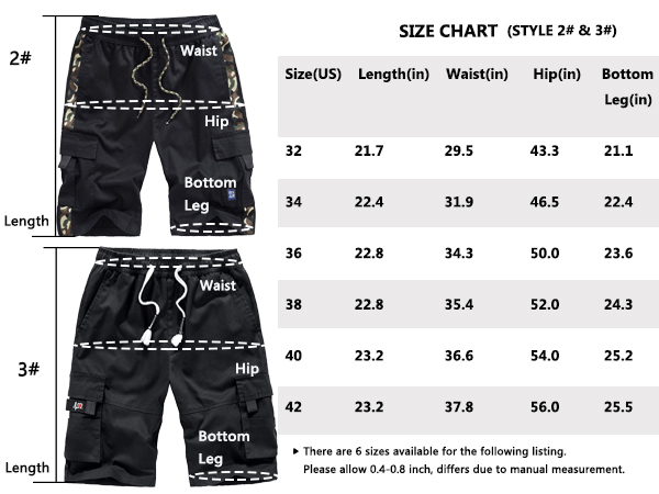 Men''s Casual Cotton Loose Fit Lightweight Multi-Pockets Cargo Shorts