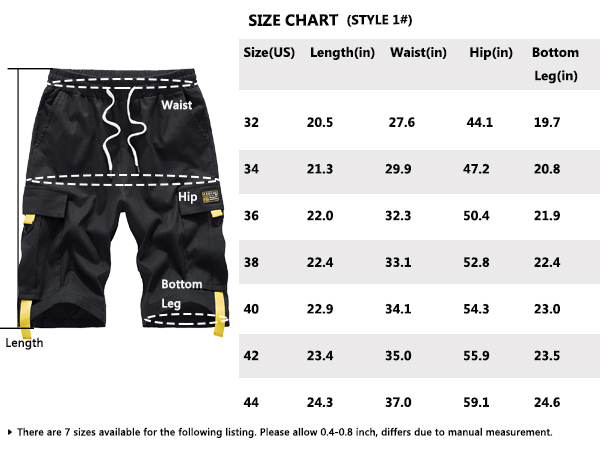 Men''s Casual Cotton Loose Fit Lightweight Multi-Pockets Cargo Shorts