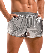mens metallic shorts 