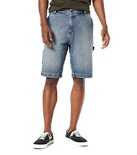 Waist-down image of male model wearing Levi''s shorts
