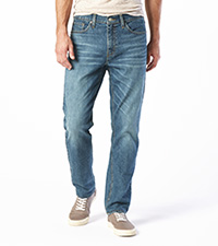 Waist-down image of male model wearing Levi''s denim