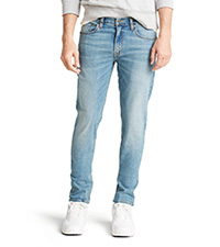Waist-down image of male model wearing Levi''s denim