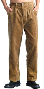 pleated front corduroy pants for men