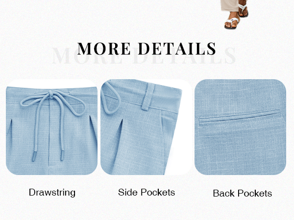 PASLTER Mens Casual Pants Drawstring Elastic Waist Loose Fit Lightweight Tapered Chino Pants