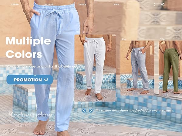Mens  Casual Linen Pants