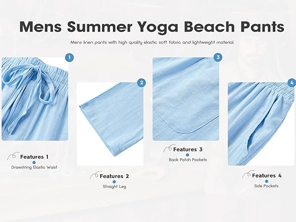 Mens  Casual Linen Pants