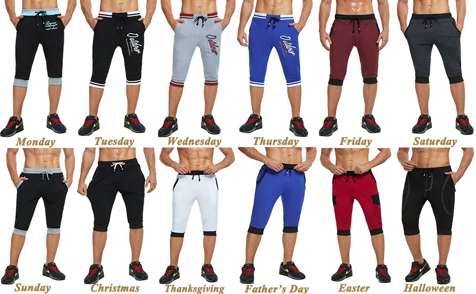 mens 3/4 joggers