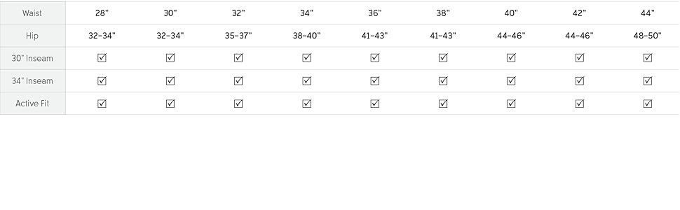 Men''s pants size and fit guide