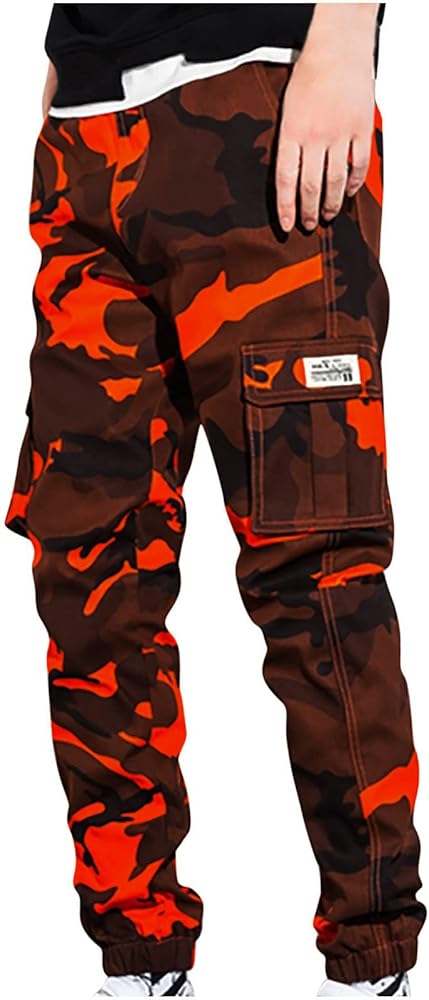 Muscularfit Camo Pants Men 2023 Regular Big and Tall Multi Pockets Camouflage Cargo Pants Casual Loose Work Utility Trousers