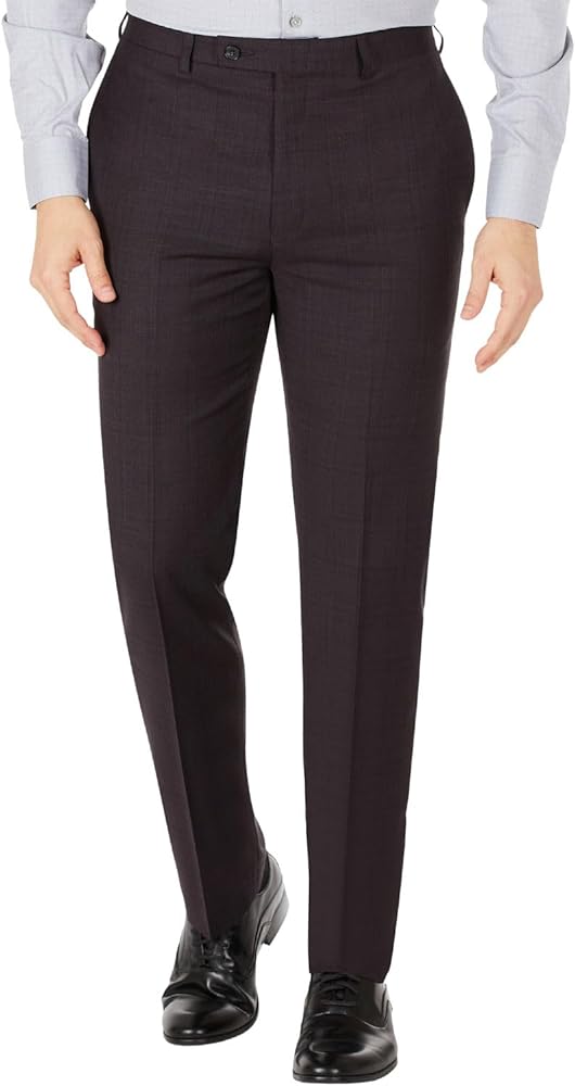 Calvin Klein Mens Jayden Wool Blend Skinny Fit Suit Pants Brown 32/34