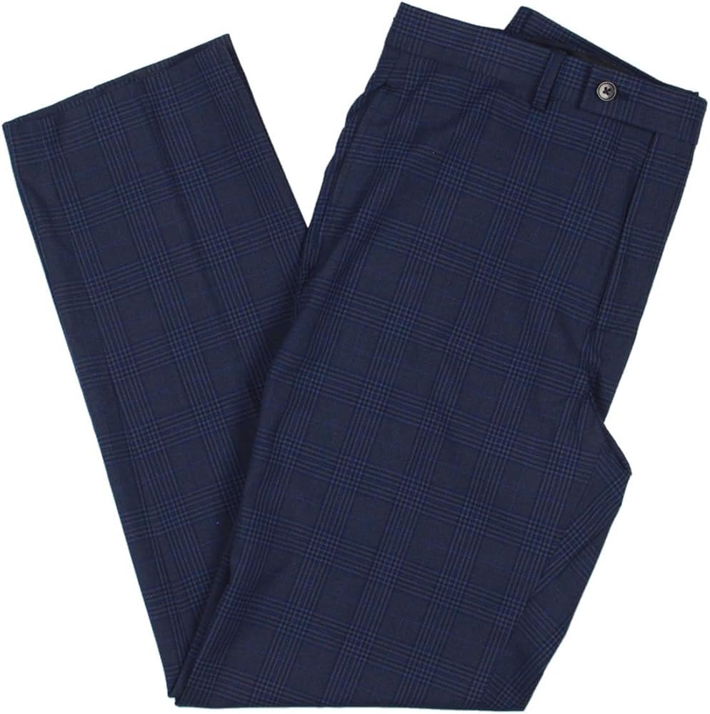 Lauren Ralph Lauren Mens Norton Classic Fit Plaid Dress Pants Navy 33/32
