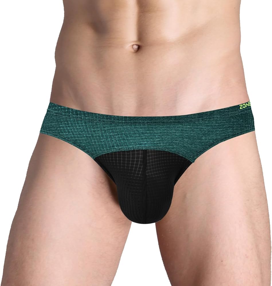 ZONBAILON Mesh Underwear for Men Briefs Enhancing Bulge Big Pouch Underpants Ultra Soft Stretch Breathable M L XL 2XL