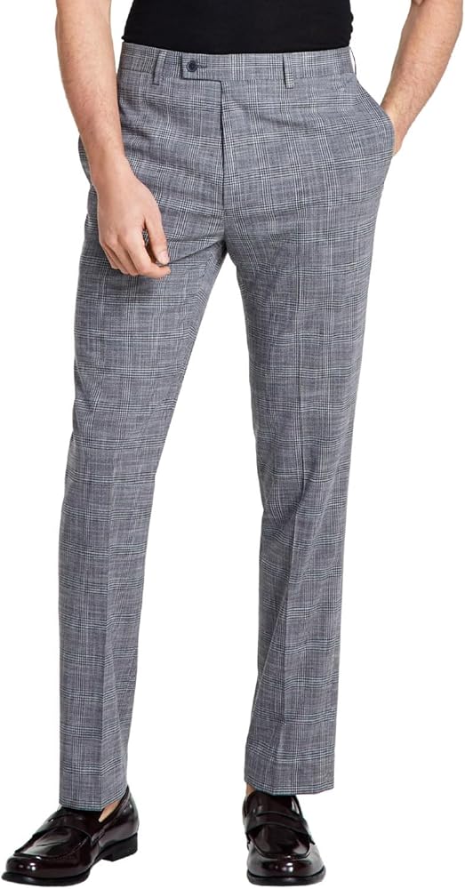 Calvin Klein Mens Slim Fit Mid Rise Dress Pants Gray 38/32