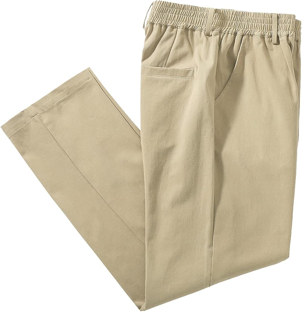 IDEALSANXUN Men’s Elastic Waist Loose Fit Denim Pants Casual Solid Jeans Trouser