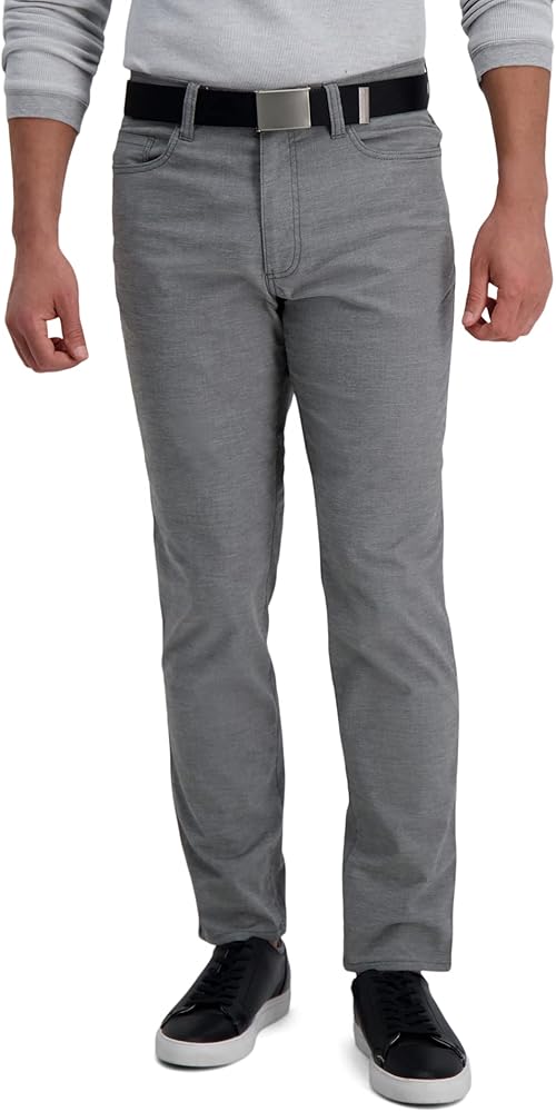 Haggar Men's The Active Series Slim/Straight Fit Flat Front Pant