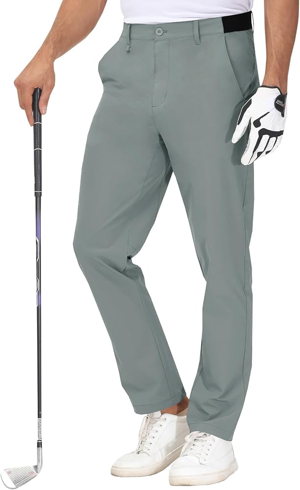 Runcati Men's Golf Pants Stretch Relaxed Slim Fit Lightweight Casual Straight-Leg Dress Trousers