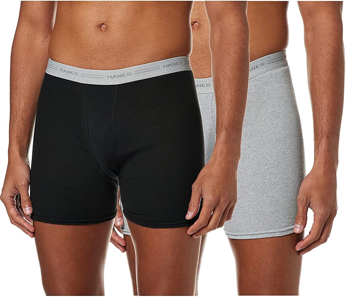 Hanes mens Assorted Boxer Briefs 2-Pack