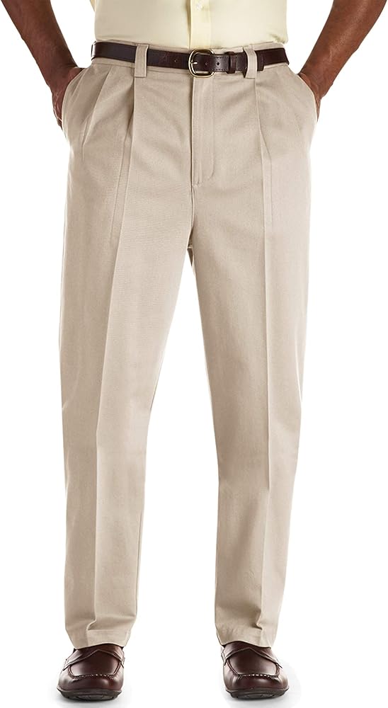 Oak Hill Premium by DXL Men's Big and Tall Stretch Pleated Pants