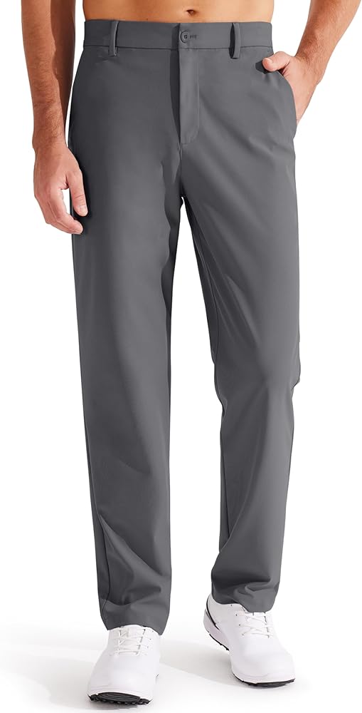 Libin Men's Golf Pants Classic Fit Flat Front Work Dress Pants 29" 31" 33" Stretch Casual Pants Lightweight with Pockets