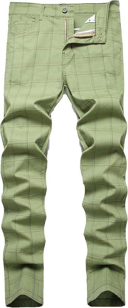Mens Dress Pants - Slim Fit Mens Casual Pants - Flat Front Stretch Skinny Business Casual Dress Chinos Pants for Men